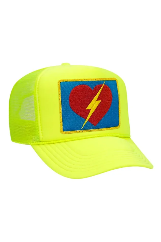 Vintage Bolt Heart Trucker Hat WomenMen Aviator Nation Trucker Hats