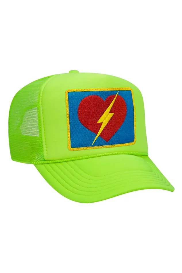 Vintage Bolt Heart Trucker Hat WomenMen Aviator Nation Trucker Hats