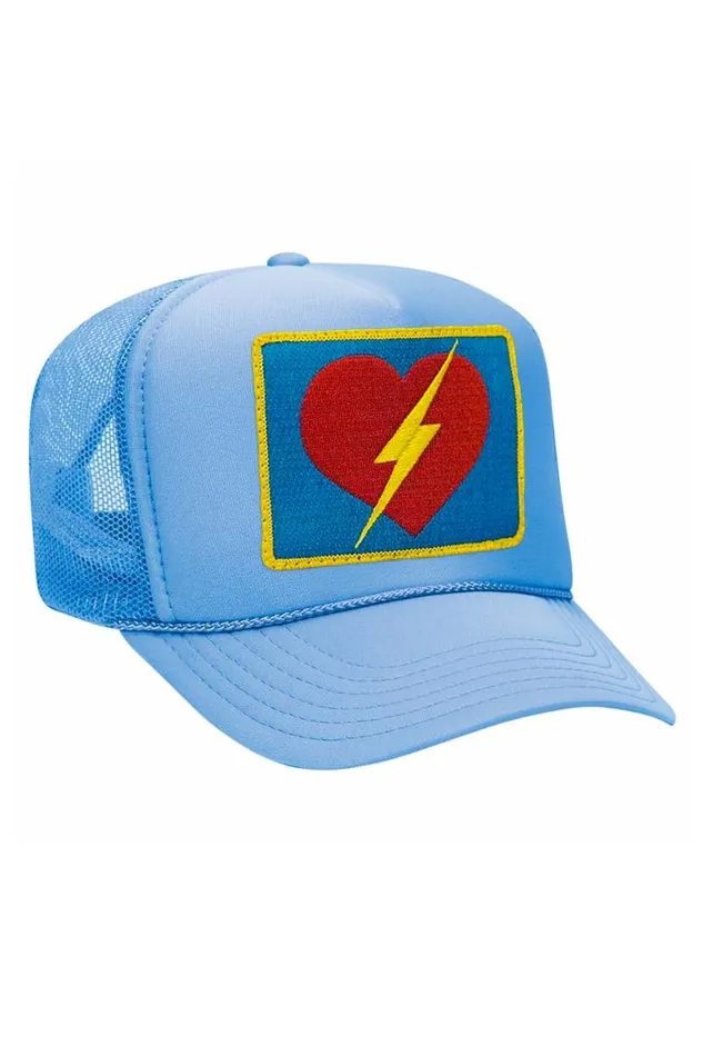 Vintage Bolt Heart Trucker Hat WomenMen Aviator Nation Trucker Hats