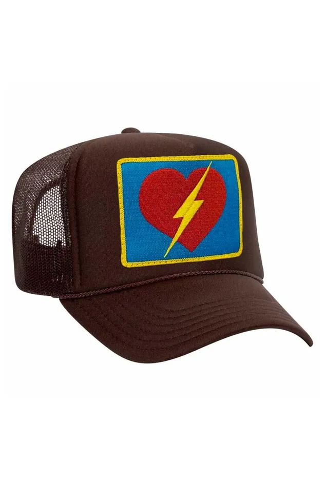 Vintage Bolt Heart Trucker Hat WomenMen Aviator Nation Trucker Hats