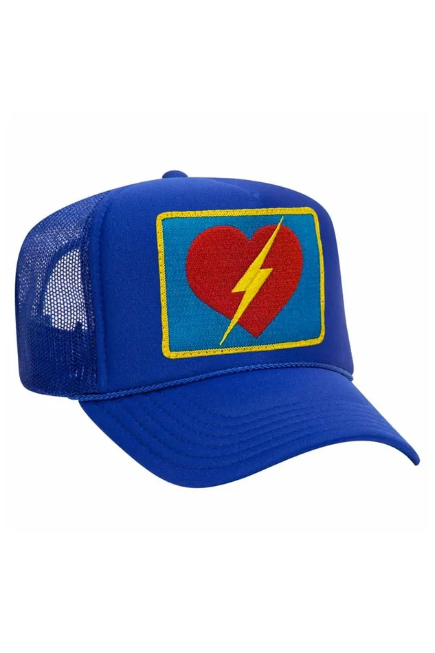 Vintage Bolt Heart Trucker Hat WomenMen Aviator Nation Trucker Hats