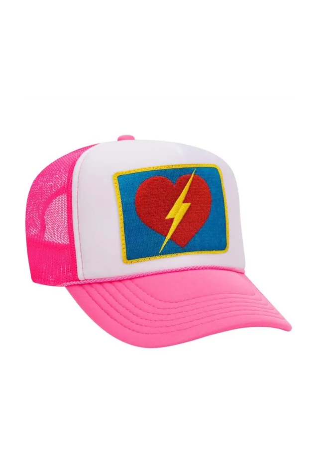 Vintage Bolt Heart Trucker Hat WomenMen Aviator Nation Trucker Hats