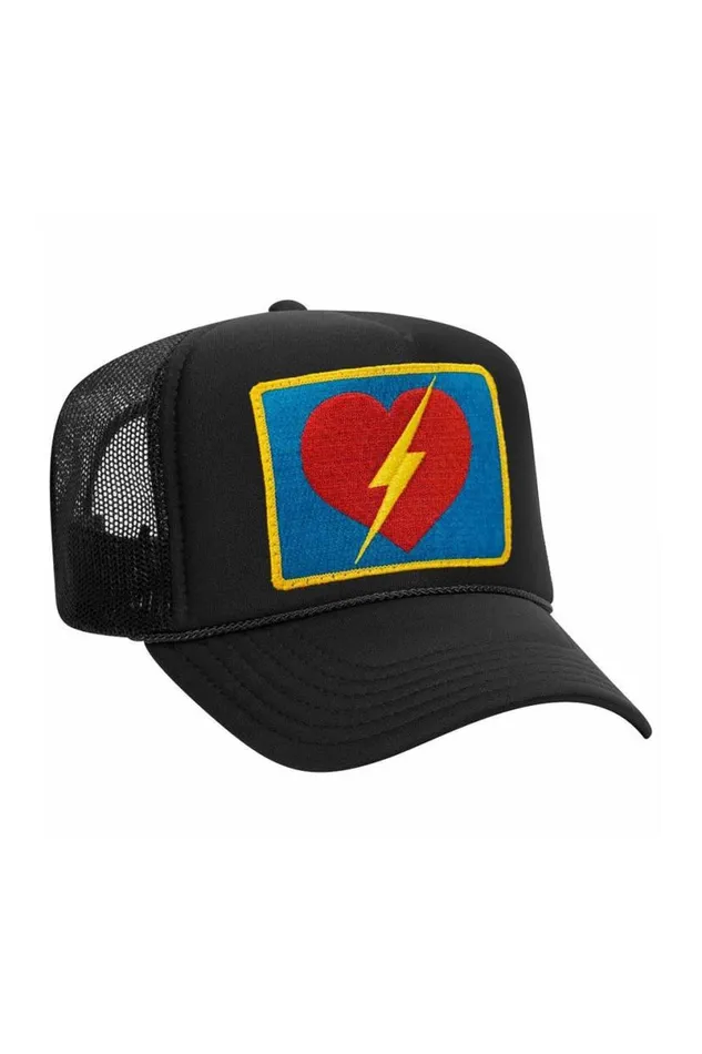 Vintage Bolt Heart Trucker Hat WomenMen Aviator Nation Trucker Hats