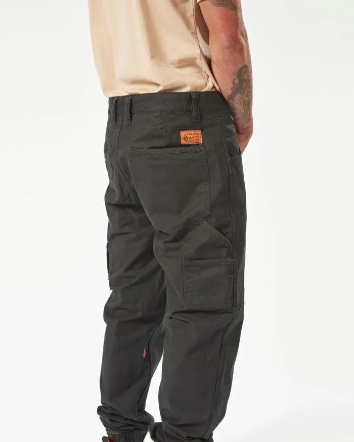 Volcom Workwear Caliper Cuff Pants 8211 Black Mens Volcom Pants