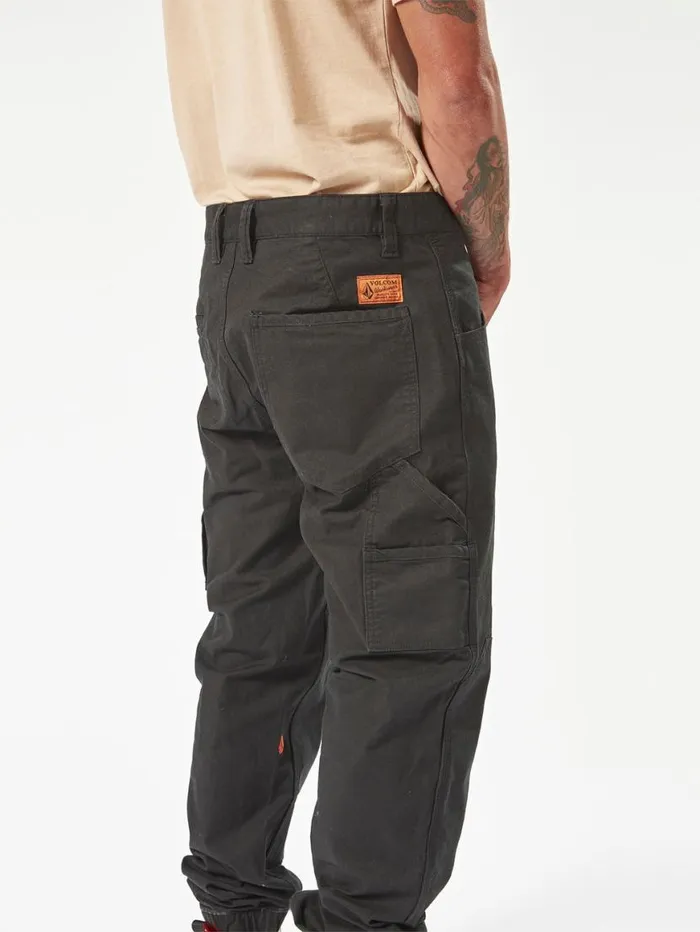 Volcom Workwear Caliper Cuff Pants 8211 Black Mens Volcom Pants