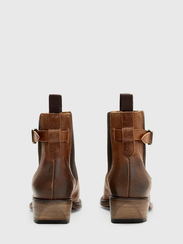 WALKER BUCKLE CHELSEA BOOT Lt Brown Men John Varvatos Leather Boots