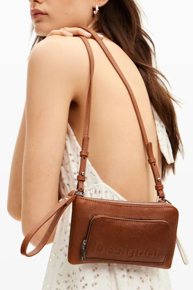 Wallets Women Desigual Logo Mini Bag Brown