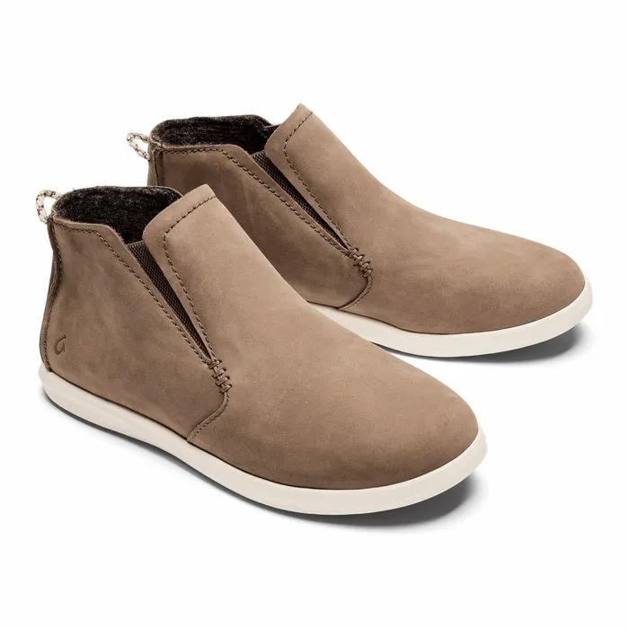 Waterproof Women Olukai Hawaiiloa Manu Hope Booties Taupe Grey Off White