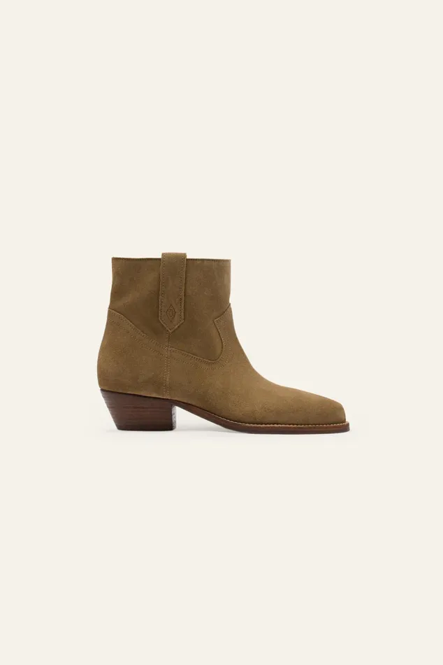 WesternStyle Ankle Boots Cray Green Women Baandsh Shoes