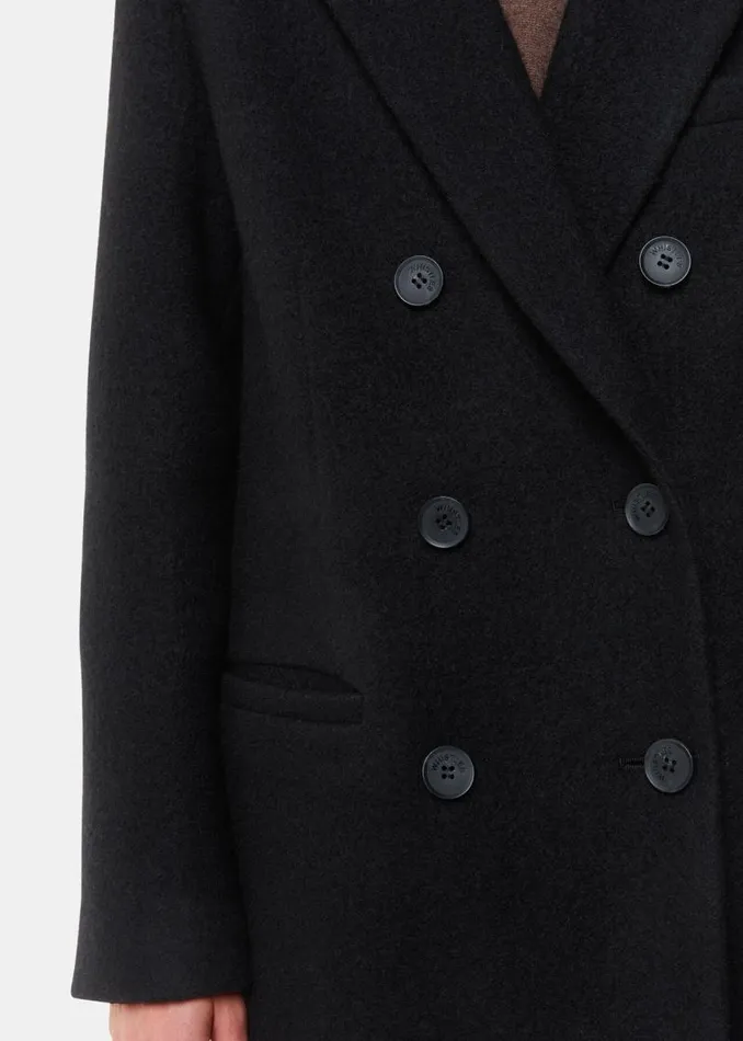 Whistles Coats and Jackets Black Lori Longline Coat 8211 Women