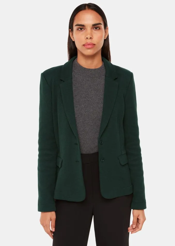 Whistles Coats and Jackets Forest Green Slim Jersey Jacket 8211 Women