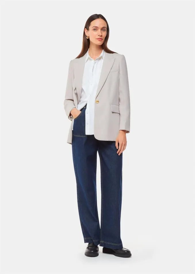 Whistles Coats and Jackets Neutral Crepe Boyfriend Blazer 8211 Women