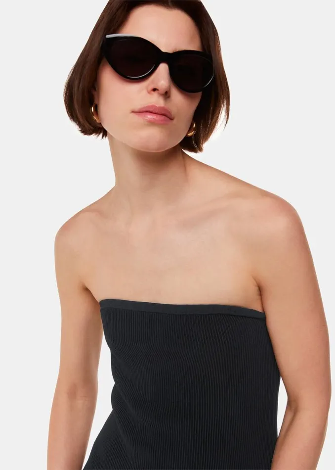 Whistles Dresses Black Bandeau Knit Sweater Dress 8211 Women