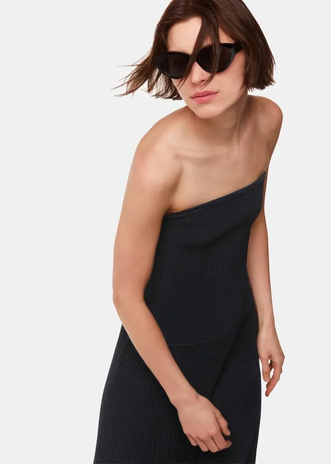 Whistles Dresses Black Bandeau Knit Sweater Dress 8211 Women