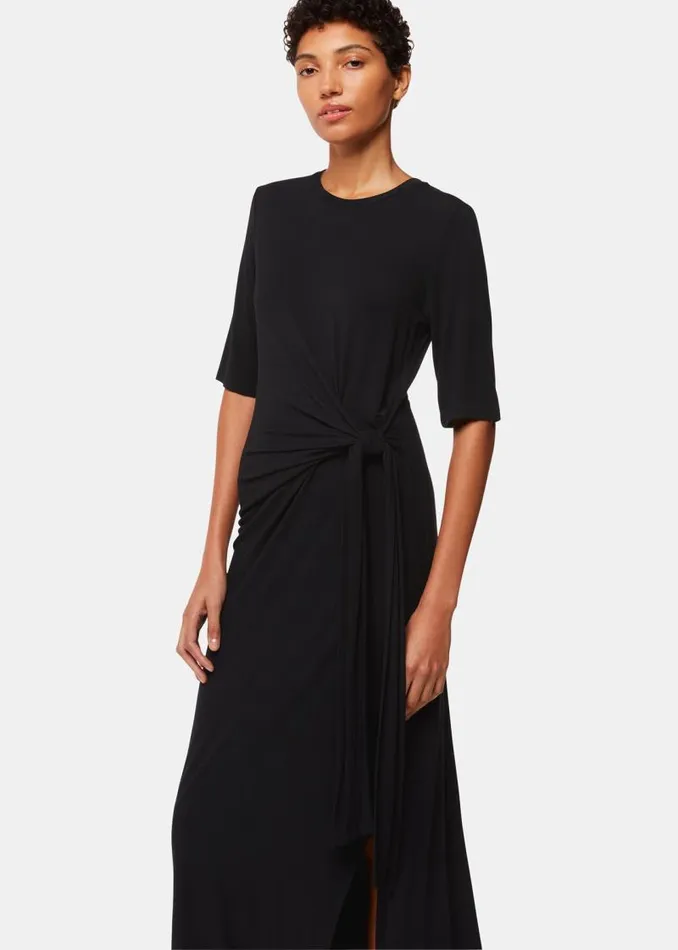 Whistles Dresses Black Twist Front Jersey Dress 8211 Women