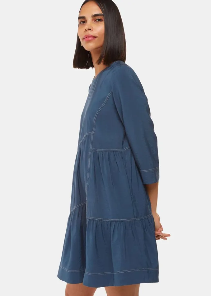 Whistles Dresses Blue Phoebe Seam Trapeze Dress 8211 Women