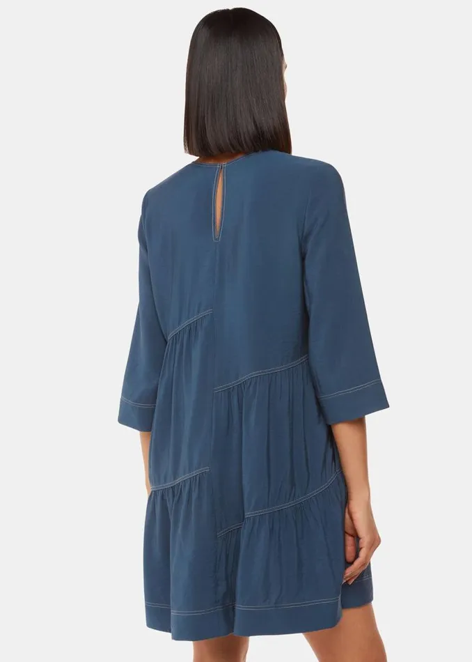 Whistles Dresses Blue Phoebe Seam Trapeze Dress 8211 Women