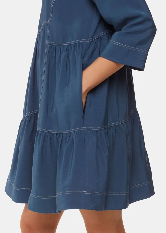 Whistles Dresses Blue Phoebe Seam Trapeze Dress 8211 Women