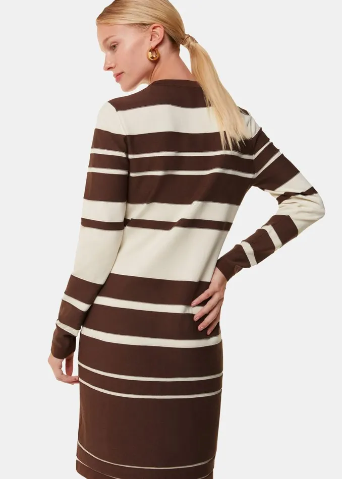 Whistles Dresses Brown Variegated Stripe Sweater Dress 8211 Women