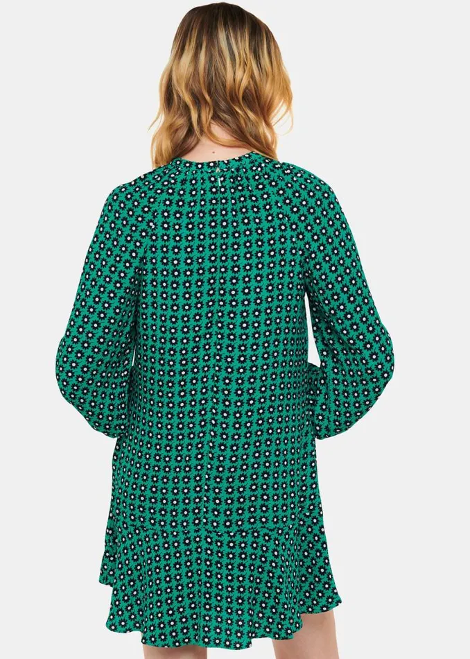 Whistles Dresses Green Floral Dot Flippy Dress 8211 Women