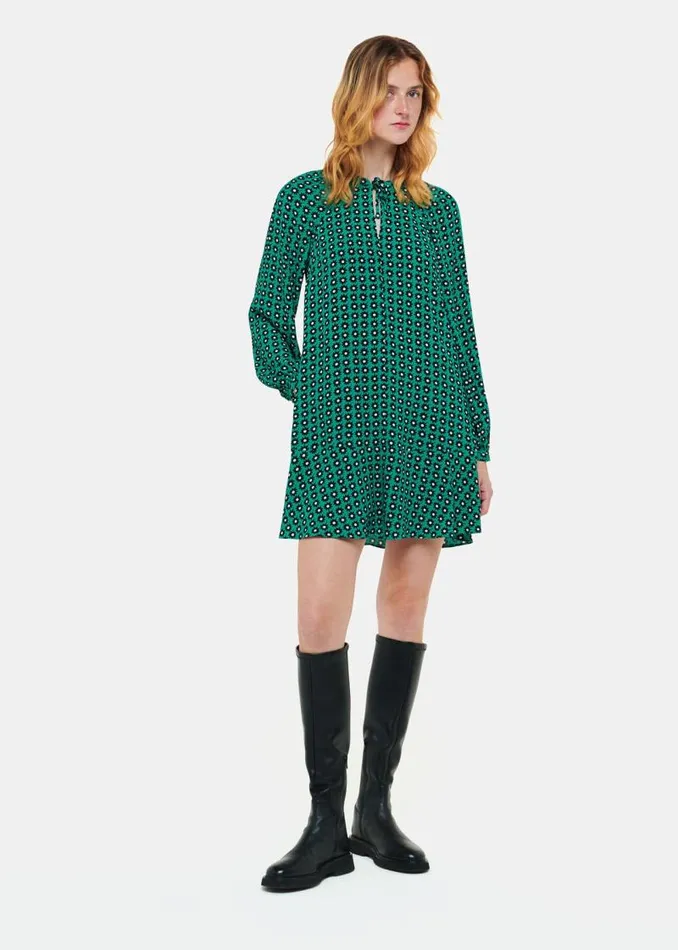 Whistles Dresses Green Floral Dot Flippy Dress 8211 Women