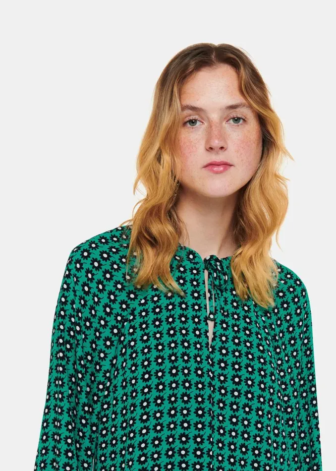 Whistles Dresses Green Floral Dot Flippy Dress 8211 Women