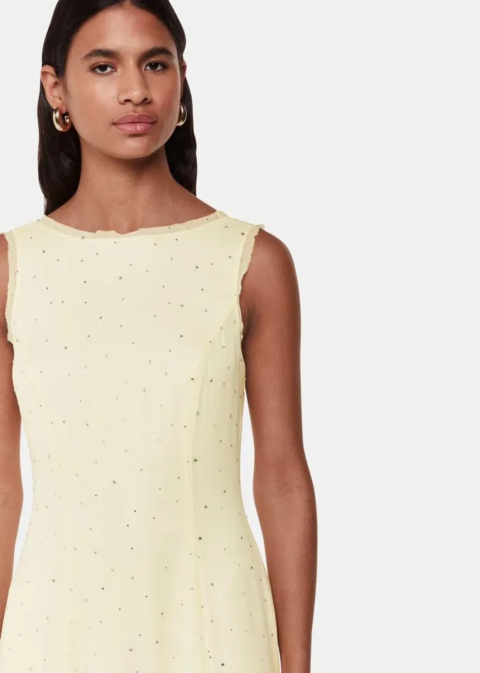 Whistles Dresses Yellow Sabine Diamante Dress 8211 Women