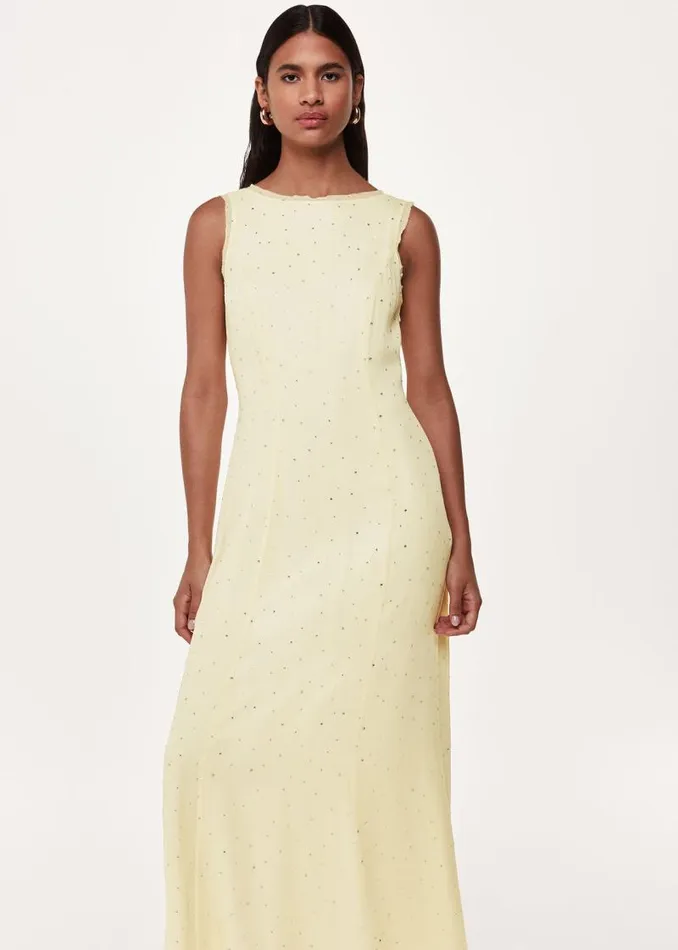 Whistles Dresses Yellow Sabine Diamante Dress 8211 Women