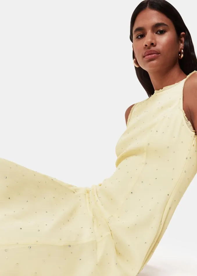 Whistles Dresses Yellow Sabine Diamante Dress 8211 Women