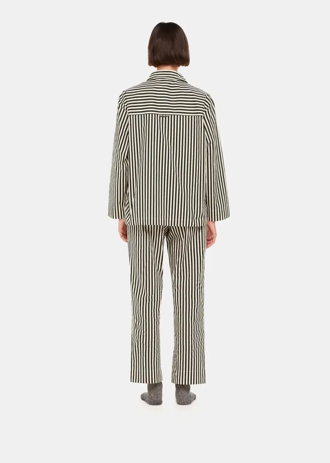 Whistles Pajamas Black Cotton Stripe Pajama Bottom 8211 Women
