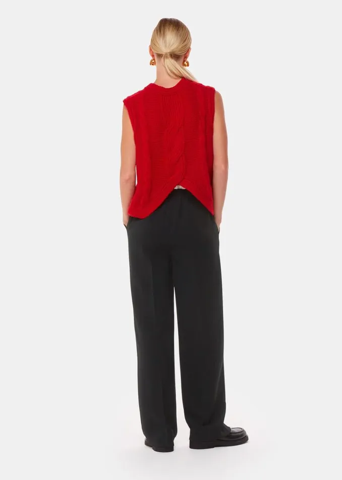 Whistles Pants Black Crepe Waistband Detail Pants 8211 Women