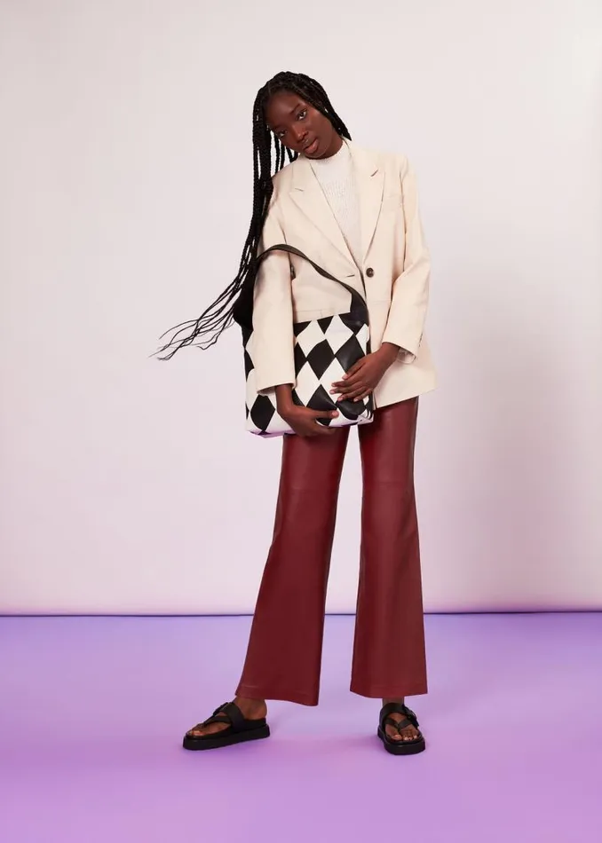 Whistles Pants Burgundy Emily Leather Pants 8211 Women