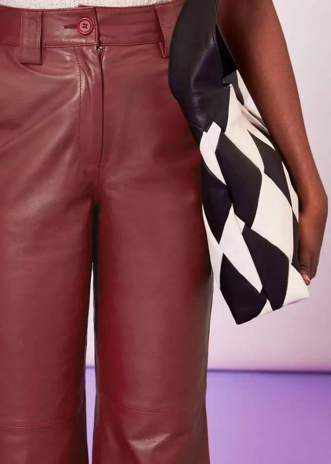 Whistles Pants Burgundy Emily Leather Pants 8211 Women