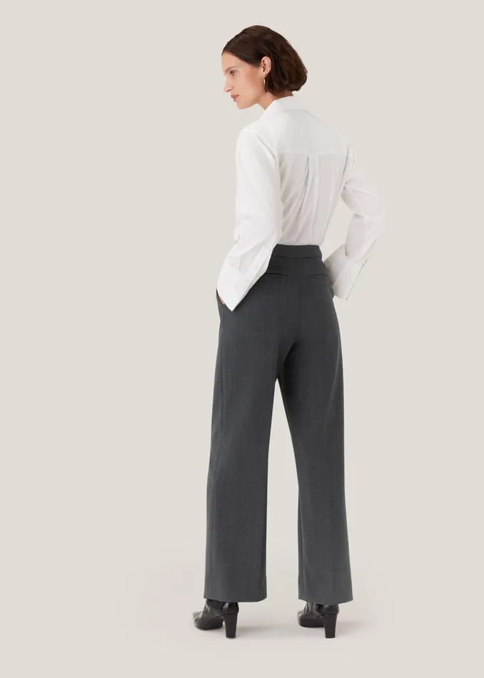 Whistles Pants Grey Marl Natalie Wool Blend Pants 8211 Women