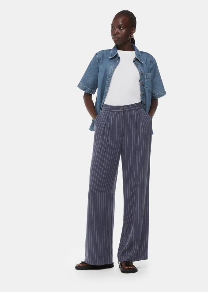Whistles Pants Navy Lottie Pinstripe Pants 8211 Women