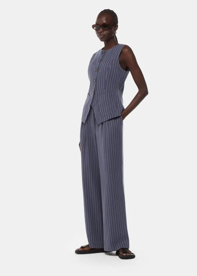 Whistles Pants Navy Lottie Pinstripe Pants 8211 Women