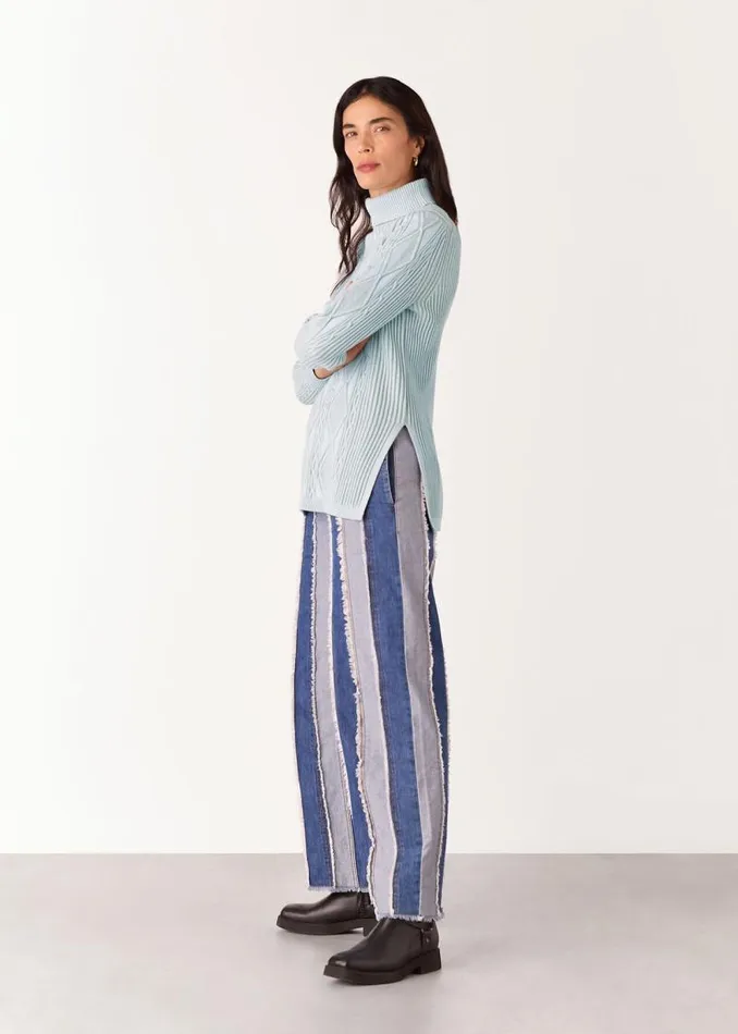 Whistles Sweaters and Cashmere Blue Aoife Fine Cable Turtleneck Sweater 8211 Women Whistles Sweaters and Cashmere Blue Aoife Fine Cable Turtleneck Sweater 8211 Women