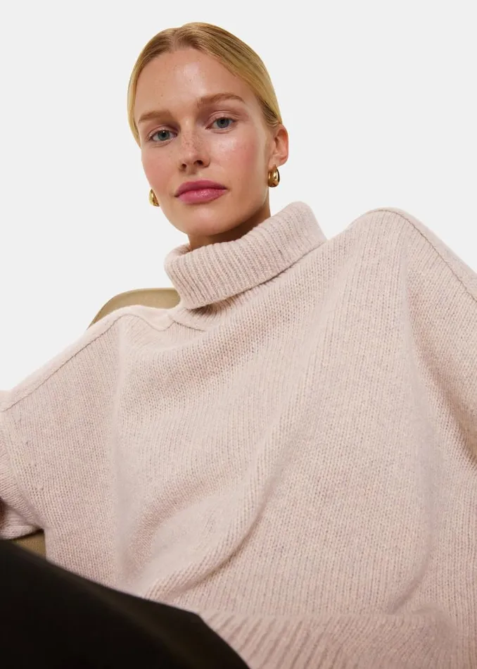 Whistles Sweaters and Cashmere Ivory Wool Turtleneck Sweater 8211 Women