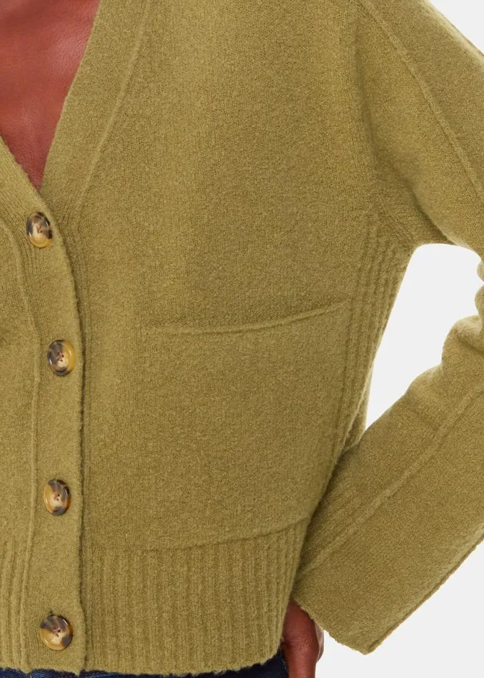 Whistles Sweaters and Cashmere Sage Green Wool Mix Pocket Cardigan 8211 Women