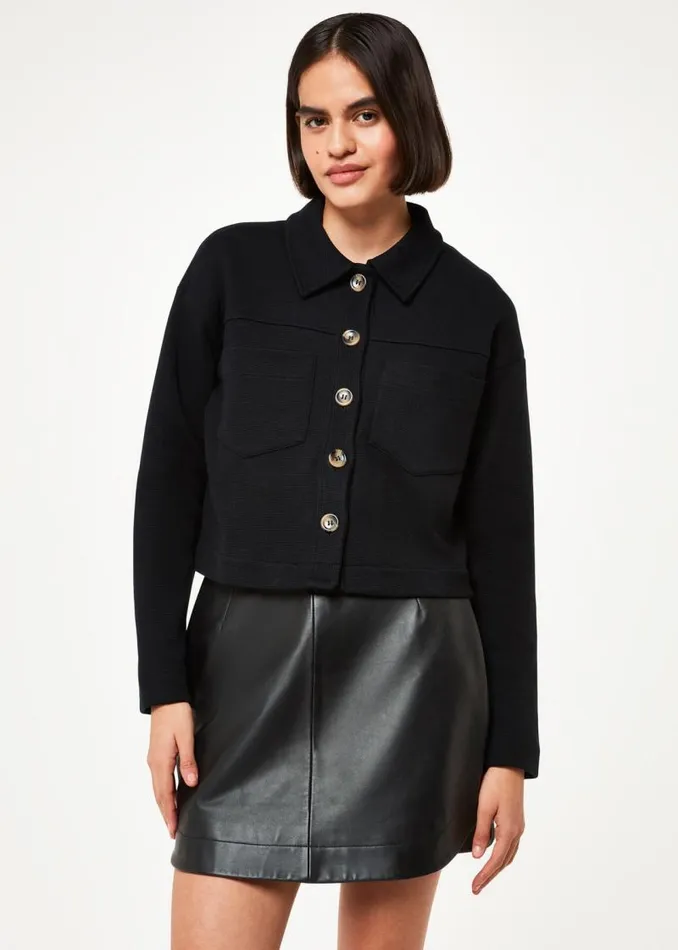 Whistles Tailoring Black Utility Jersey Jacket 8211 Women