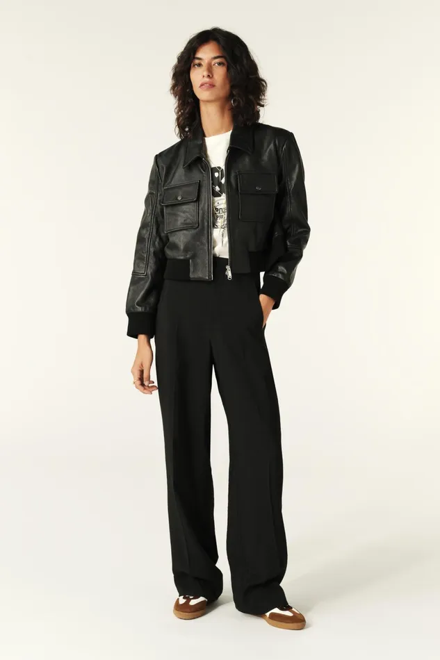 WideLeg Pants Blankey Black Women Baandsh Pants and Jeans