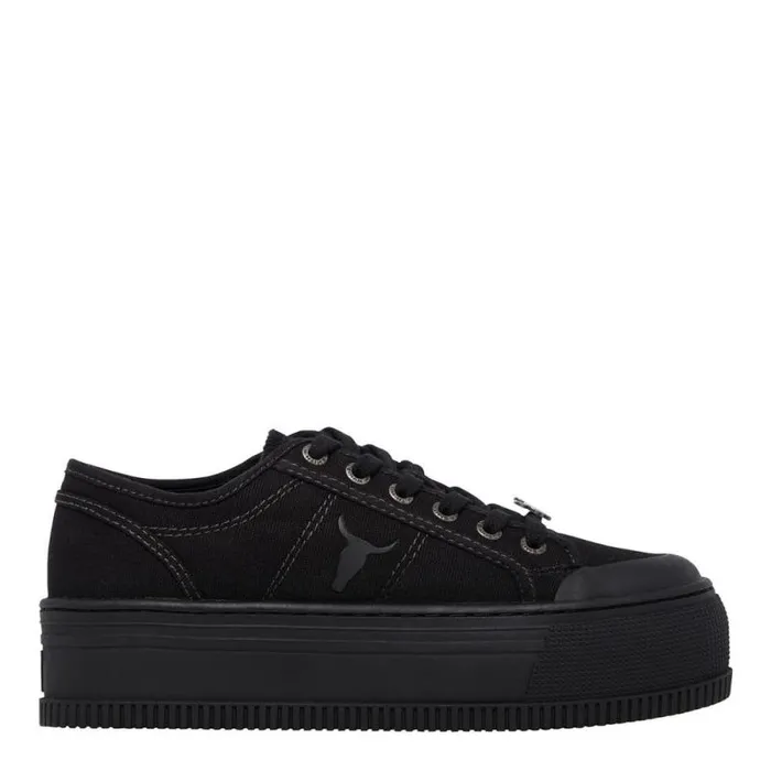 Windsor Smith Platform Sneakers Women DEALBREAKER BLACK CANVAS SNEAKERS