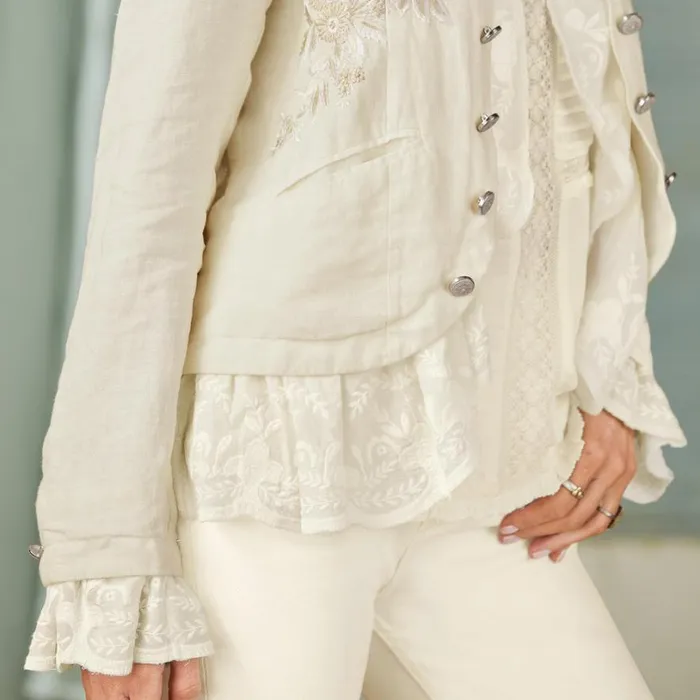Women Adella Ruffle Jacket Marshmallow Sundance Catalog Jackets and Coats Women Adella Ruffle Jacket Marshmallow Sundance Catalog Jackets and Coats