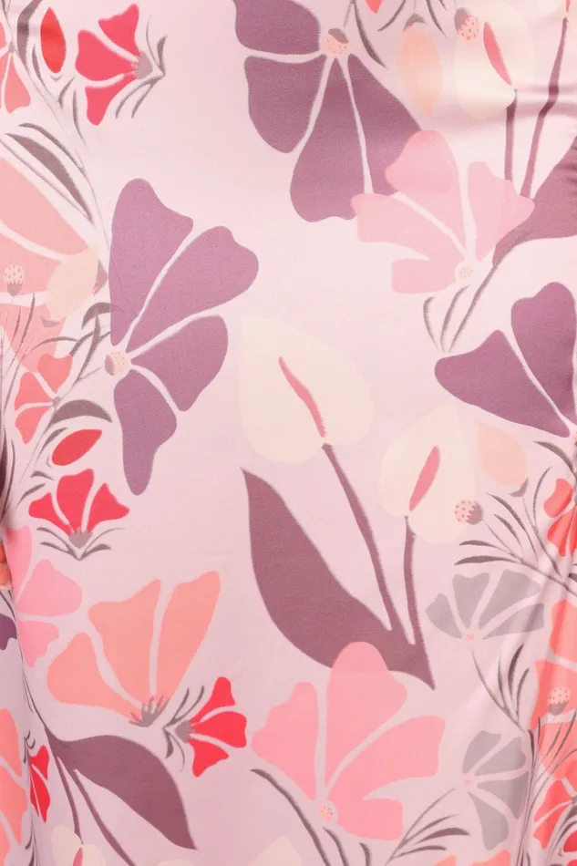 Women Amelia Halterneck Maxi Dress Pink Floral Satin Dresses Petal and Pup
