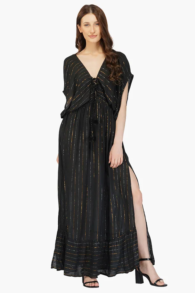 Women America and Beyond Dark Angel VNeck Maxi Dress Dresses