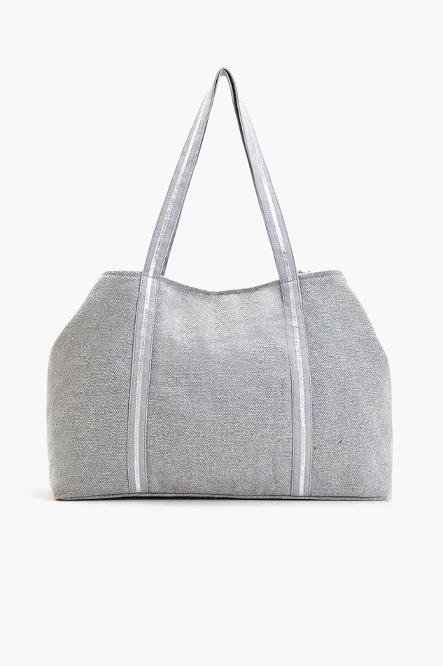 Women America and Beyond Luxe silver Embellished multipurpose tote Totes