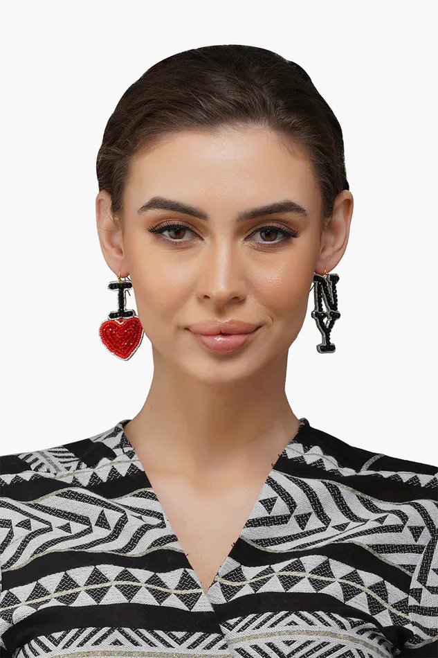 Women America and Beyond NY Beaded Earrings Jewelry