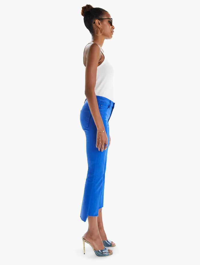 Women Ankle Mother Denim The Insider Crop Step Fray Medium Blue