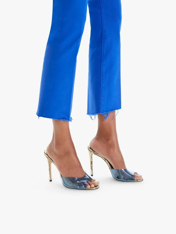 Women Ankle Mother Denim The Insider Crop Step Fray Medium Blue