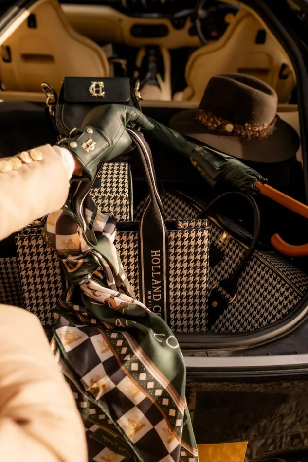 Women Bags Holland Cooper Pimlico Mini Tote Ecru Houndstooth Women Bags Holland Cooper Pimlico Mini Tote Ecru Houndstooth